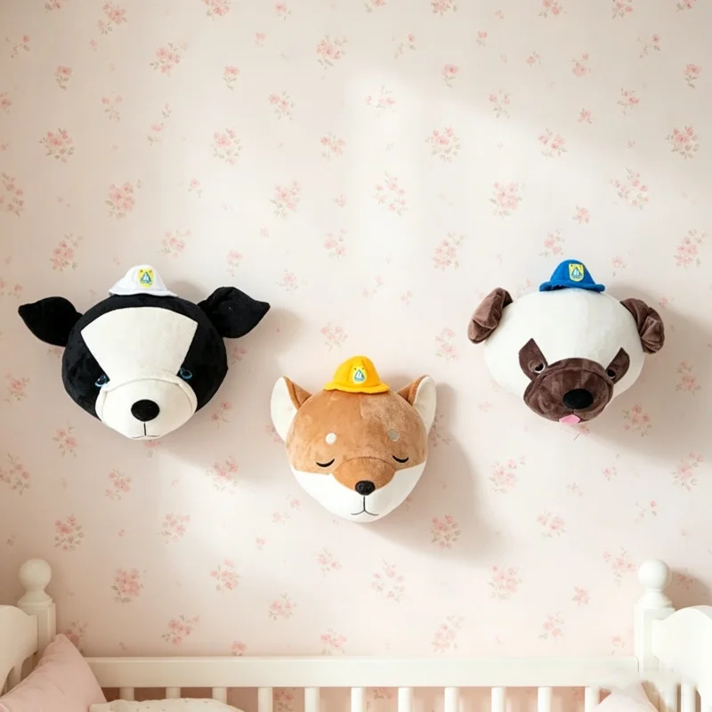 Baby Nursery Hanging Decor - Gestopfter 3D Akita Hundekopf Wanddekoration Kinderzimmer