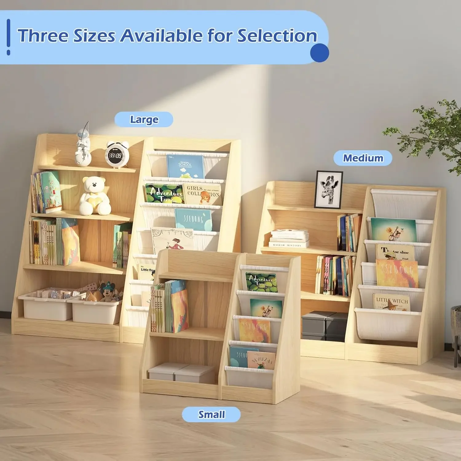 Baby Nursery Bookcase - 4-stufiges Kinder-Bücherregal, Baby- und Kleinkind-Bücherregal, Kinder-Bücherregal,