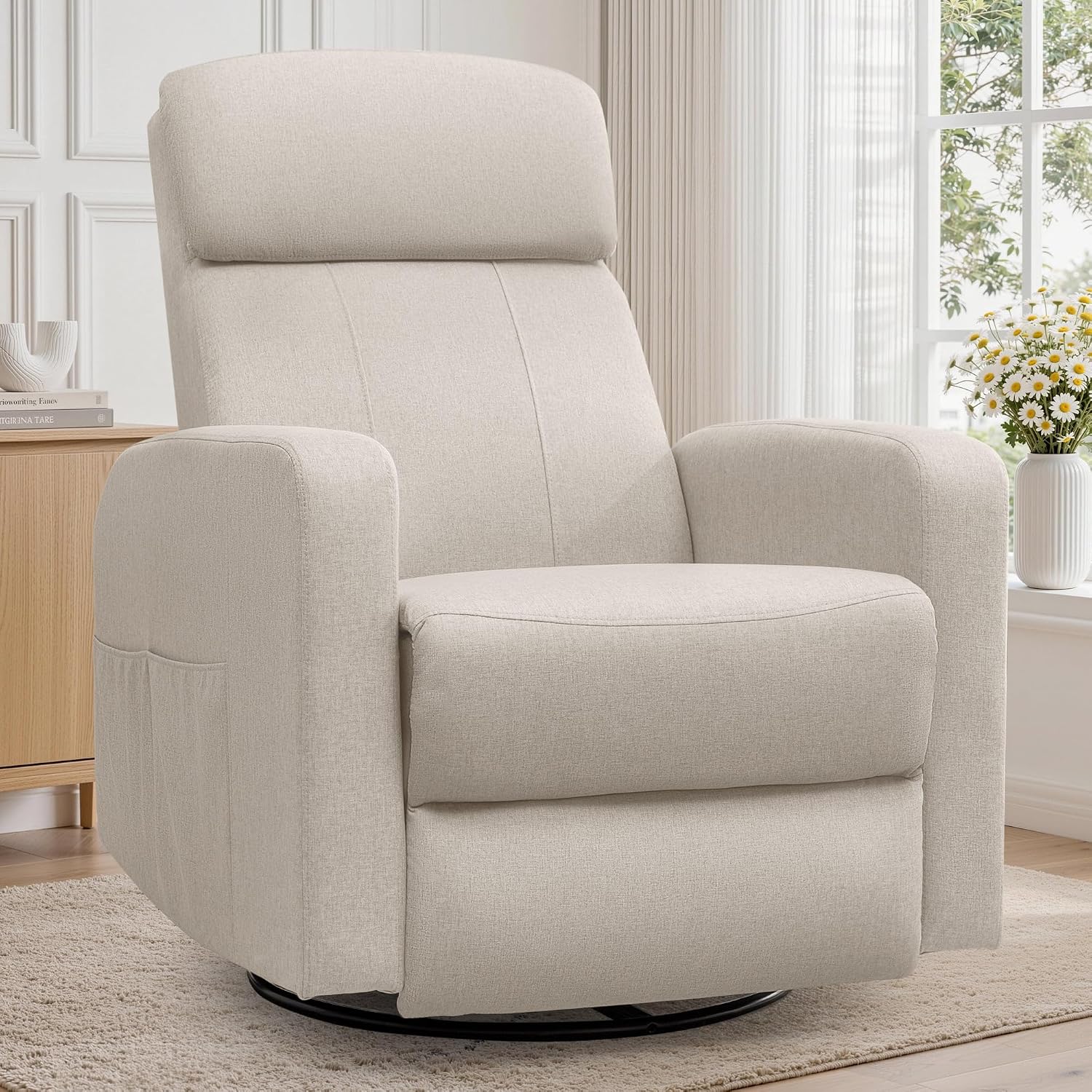 Rocking Chair Nursery - Elektrischer Relaxsessel für Erwachsene, Schwenkbarer Schaukelstuhl