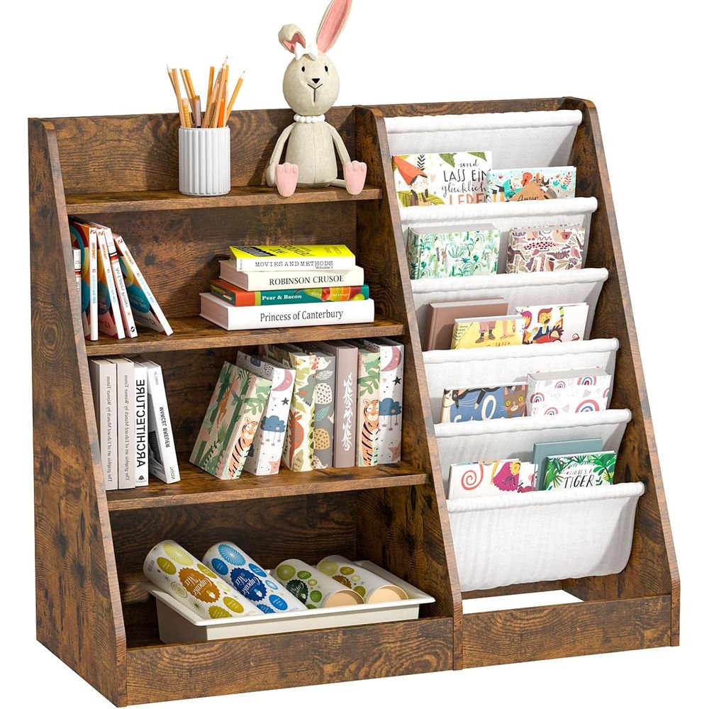 Baby Nursery Bookcase - HedoAjim Kinder-Bücherregal oder Schlafzimmer-Kleinkind-Bücherregal, 4-stöckig, oder
