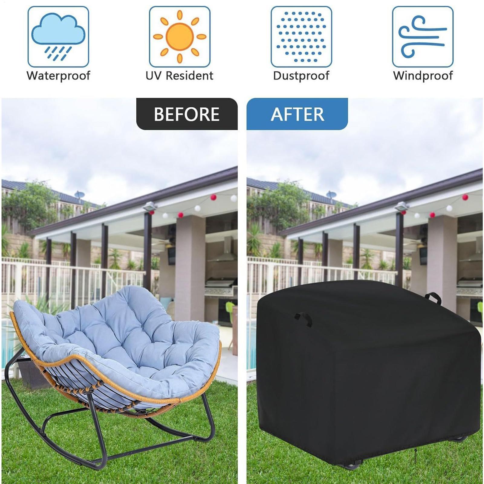 Rocking Chair Nursery - Schaukelstuhl-Abdeckungen, wasserdichte Schutzhülle, sonnenfest, winddicht, Terrassenstuhl-Abdeckung