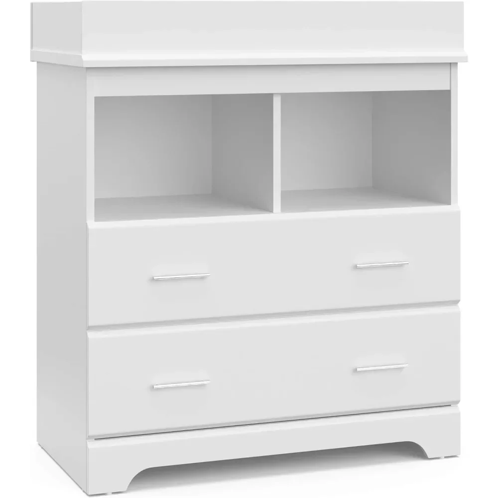 Changing Table Topper - Wickeltischkommode mit 2 Schubladen (weiß) –