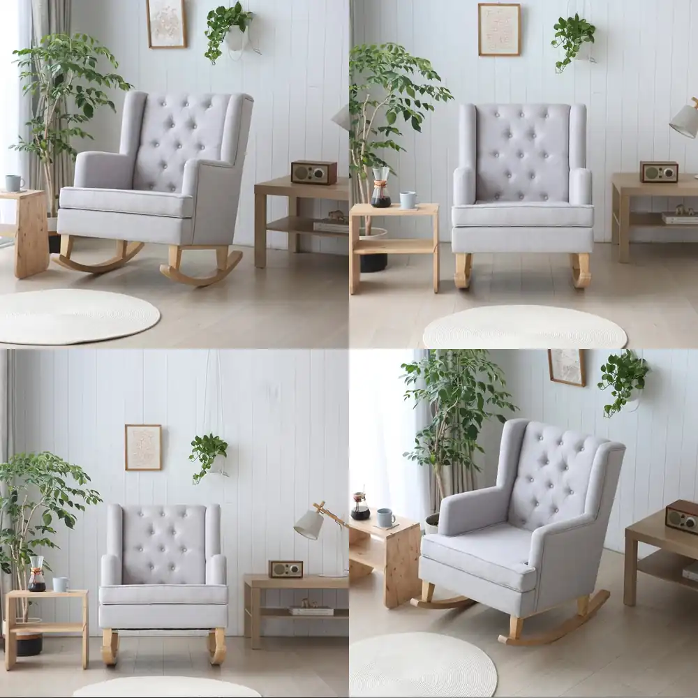 Rocking Chair Nursery - 2026 Heißer Verkauf: Moderner, maßgefertigter Bouclé-Schaukelstuhl