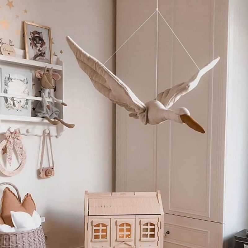 Baby Nursery Hanging Decor - Neue Babyzimmer-Dekoration Kreative Wandbehang Schwan Plüsch