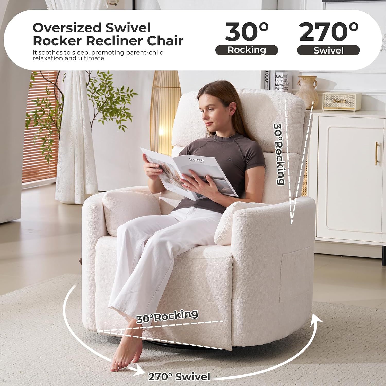 Übergroßer Drehbarer Relaxsess – Rocking Chair Nursery Bewertung und Preis