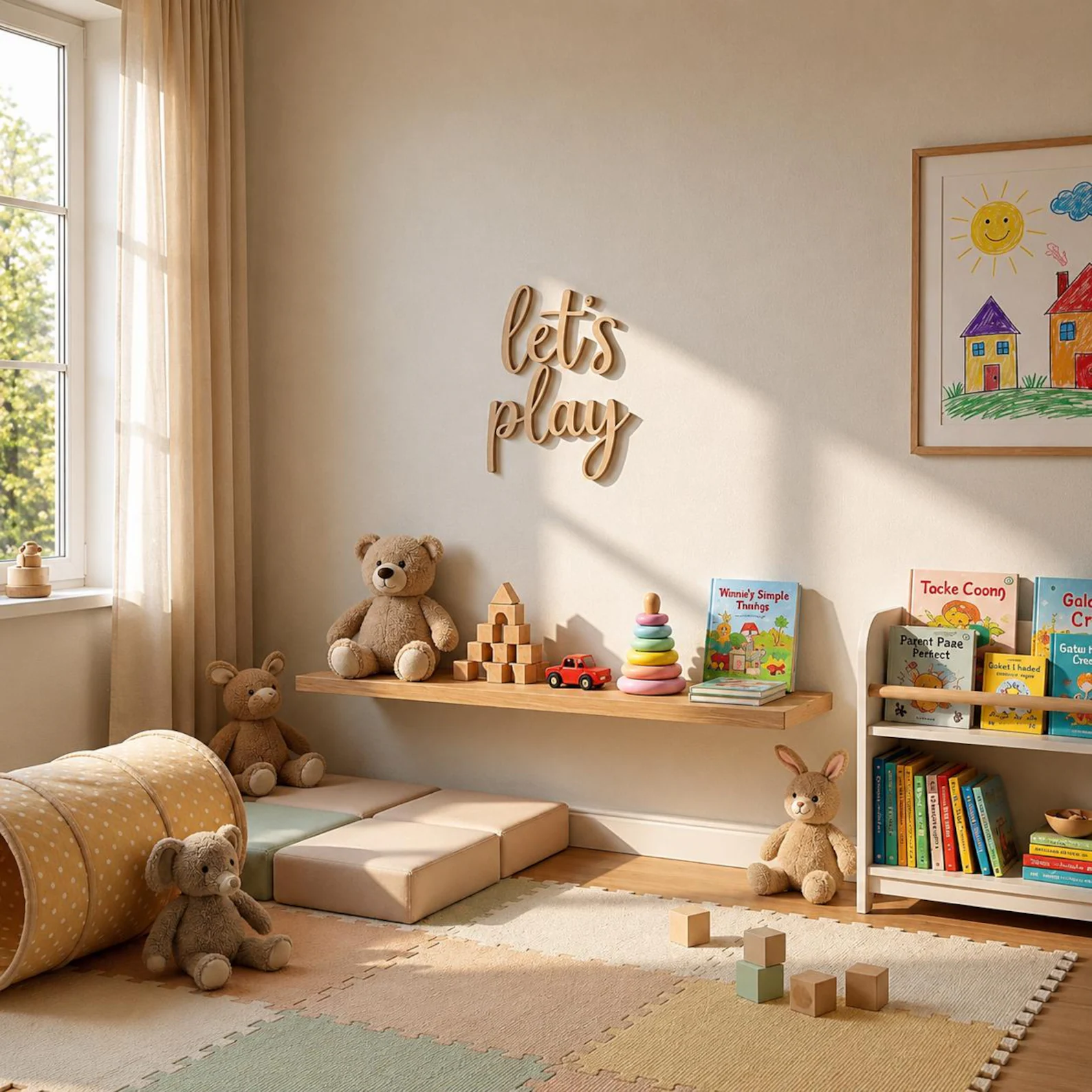 Holzschild 'Let's Play' für di – Baby Nursery Room Bewertung und Preis