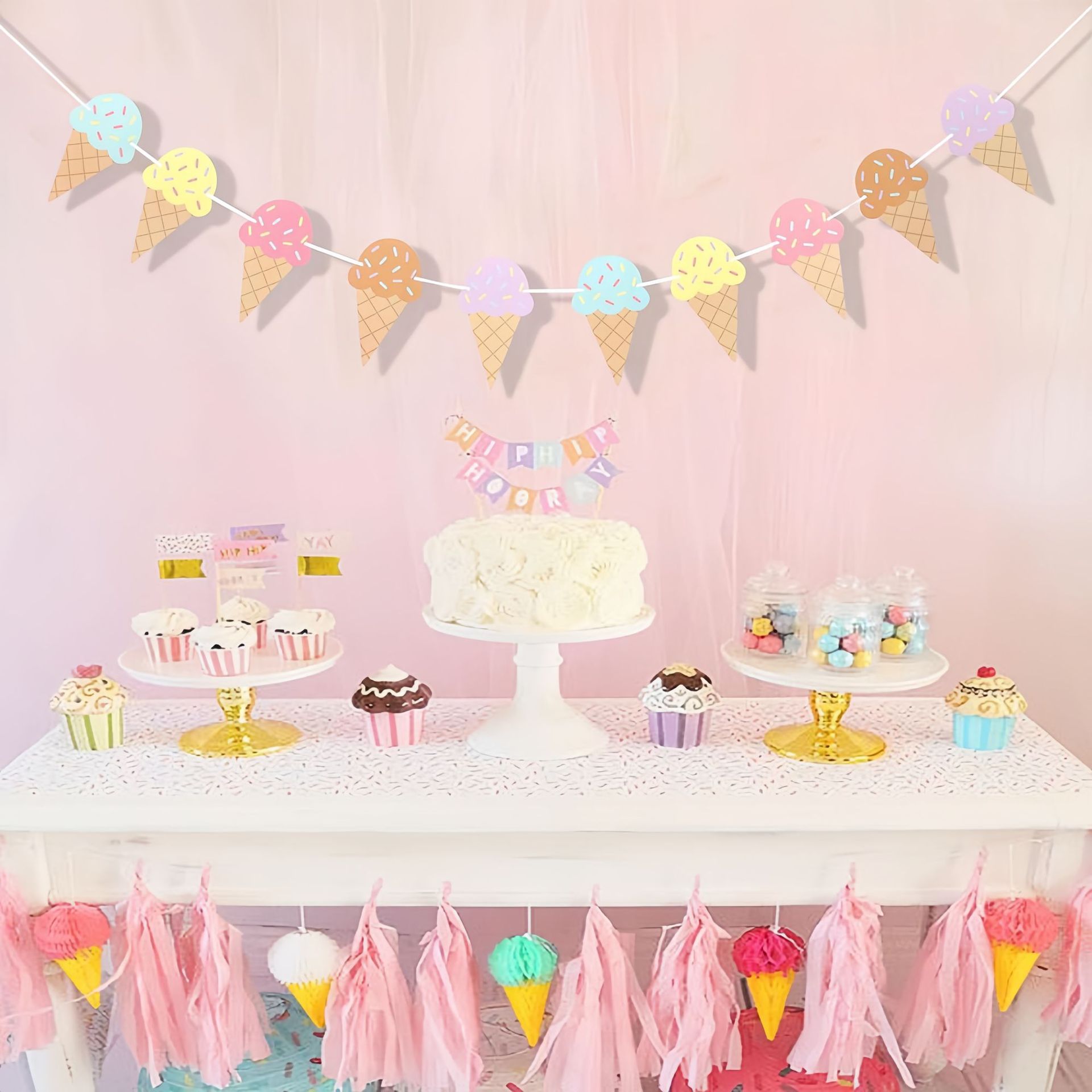 Süßes Eiscreme-Thema Papierban – Baby Nursery Hanging Decor Bewertung und Preis