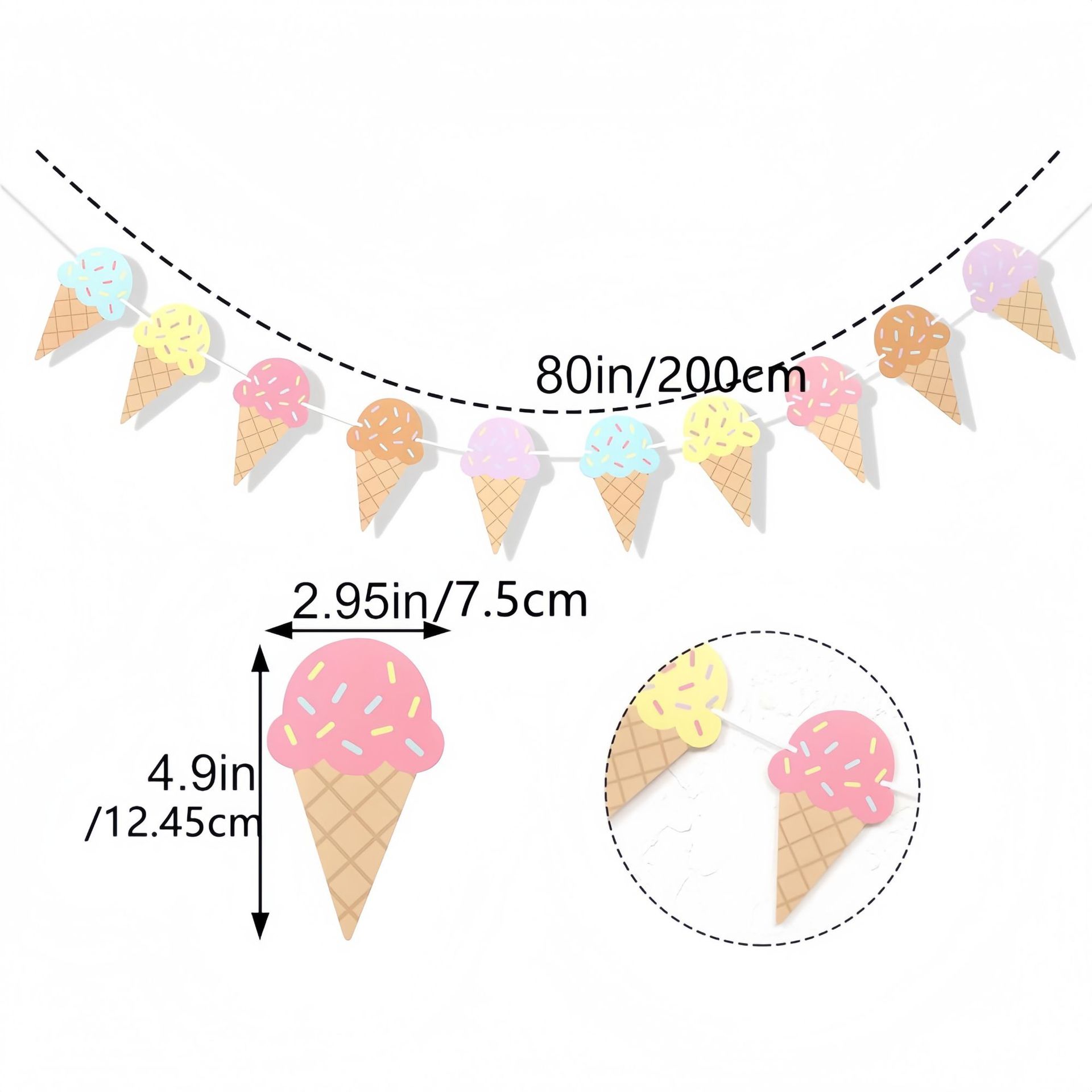 Süßes Eiscreme-Thema Papierban – Baby Nursery Hanging Decor Bewertung und Preis