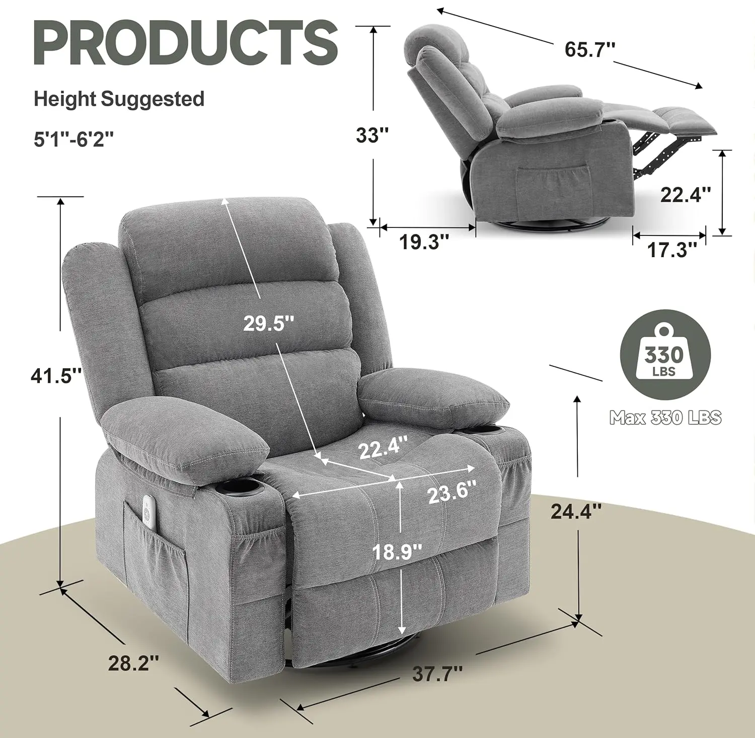360-Grad-Drehbarer Schaukel-Ma – Rocking Chair Nursery Bewertung und Preis